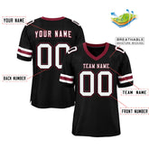 Custom Black White-Red Classic Style Mesh Authentic Football Jersey